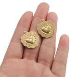 10pcs Raw Brass Heart Charms Pendant For DIY Bracelets Necklace