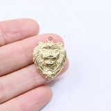 5pcs 20*25mm Stainless Steel 18K Lion Charms Pendant DIY Necklace 2 Colors