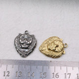 5pcs 20*25mm Stainless Steel 18K Lion Charms Pendant DIY Necklace 2 Colors