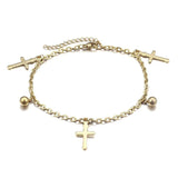 Frosted Clover Leaves Anklets Stainless Steel Bracelet