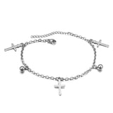 Frosted Clover Leaves Anklets Stainless Steel Bracelet