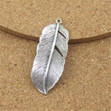 20pcs/bag Feather DIY Jewelry for Women Classic leaf charms 17*43mm F870