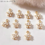 10Pcs Crystal Flower Charms Pendants for DIY Jewelry Making