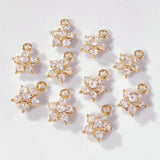 10Pcs Crystal Flower Charms Pendants for DIY Jewelry Making