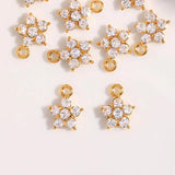 10Pcs Crystal Flower Charms Pendants for DIY Jewelry Making
