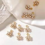10Pcs Crystal Flower Charms Pendants for DIY Jewelry Making