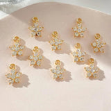 10Pcs Crystal Flower Charms Pendants for DIY Jewelry Making
