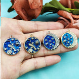 10pcs Rhinestone Sun Moon Charms Jewelry Making Earring Pendant Bracelet