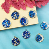 10pcs Rhinestone Sun Moon Charms Jewelry Making Earring Pendant Bracelet