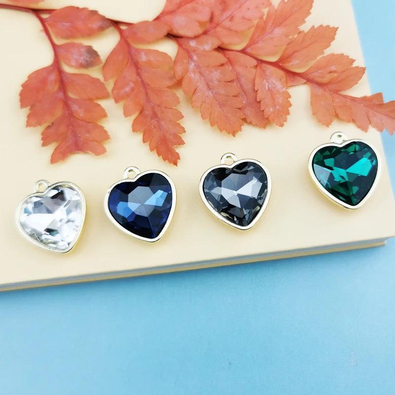 10pcs 16*18mm Heart Enamel Charms for DIY Earrings Necklace Girls Jewelry