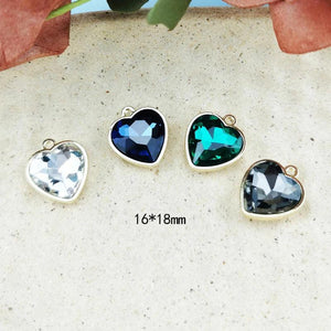 10pcs 16*18mm Heart Enamel Charms for DIY Earrings Necklace Girls Jewelry