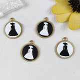10pcs Lady Girl Figure Enamel Charms Pendant for Bracelet DIY Jewelry