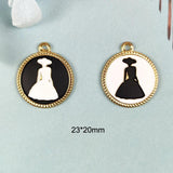 10pcs Lady Girl Figure Enamel Charms Pendant for Bracelet DIY Jewelry