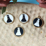 10pcs Lady Girl Figure Enamel Charms Pendant for Bracelet DIY Jewelry