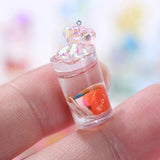 10Pcs Fruit Bear Cup Resin Charms Pendants for DIY Jewelry Making
