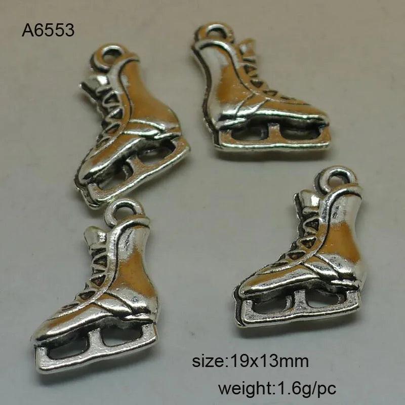 25pcs Antique Silver Ice Skate Charms Pendant 19*13mm