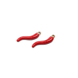5pcs 20mm Stainless Steel Red Epoxy Peper Charms Pendant