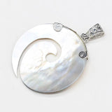 Natural Stone Round Shell Pendant for DIY Decorative Jewelry