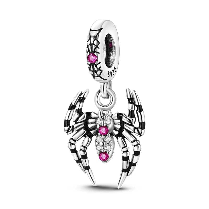 Exag. Spider Retro Punk Beads Silver Dangle Charm for MULA Bracelet