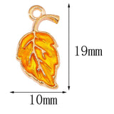 20Pcs 10*19mm Alloy Resin Enamel Leaf Earrings Bracelet Necklace Pendant DIY