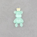 10Pcs Crown Bear Resin Charms for DIY Jewelry Making