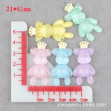 10Pcs Crown Bear Resin Charms for DIY Jewelry Making