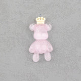 10Pcs Crown Bear Resin Charms for DIY Jewelry Making