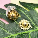 10pcs High Straw Hat Charms Zinc Alloy Female Caps Pendants Golden Tone 25*29mm