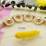 10pcs High Straw Hat Charms Zinc Alloy Female Caps Pendants Golden Tone 25*29mm