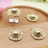 10pcs High Straw Hat Charms Zinc Alloy Female Caps Pendants Golden Tone 25*29mm