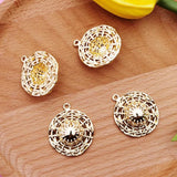 10pcs High Straw Hat Charms Zinc Alloy Female Caps Pendants Golden Tone 25*29mm