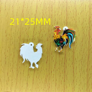 10pcs Animal Charm Colorful Acrylic Charms for Bracelet Earring Necklace