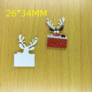 10pcs Acrylic Elk Charm for Christmas Jewelry Making
