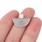 10 Tibetan Silver Semicircle Half Round Charms Pendants Beads 16x21mm