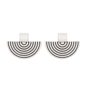 10 Tibetan Silver Semicircle Half Round Charms Pendants Beads 16x21mm