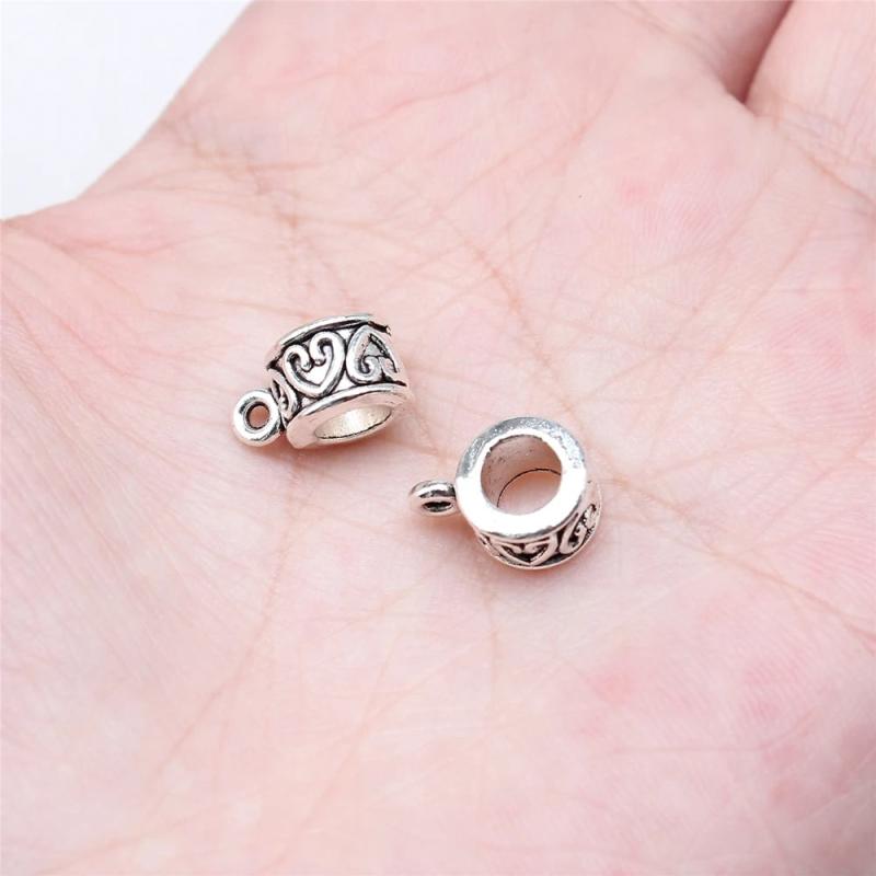20pcs Antique Silver Love Hanging Head Charm for Jewelry Making