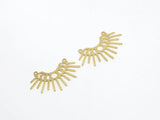 6pcs Brass Moon Phase Earring Charms 35.8x24x0.7mm - R1481