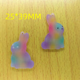10Pcs Rabbit Charm Acrylic Bunny Charms Pendant DIY Jewelry Making