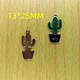 10pcs Enamel Cactus Charms Bracelet Earring Necklace Key Chain DIY Jewelry