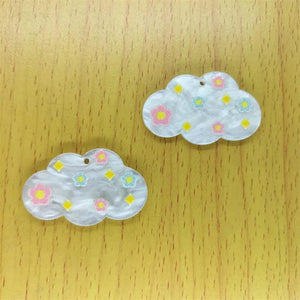 10pcs Acrylic Cloud Charms for Jewelry Making