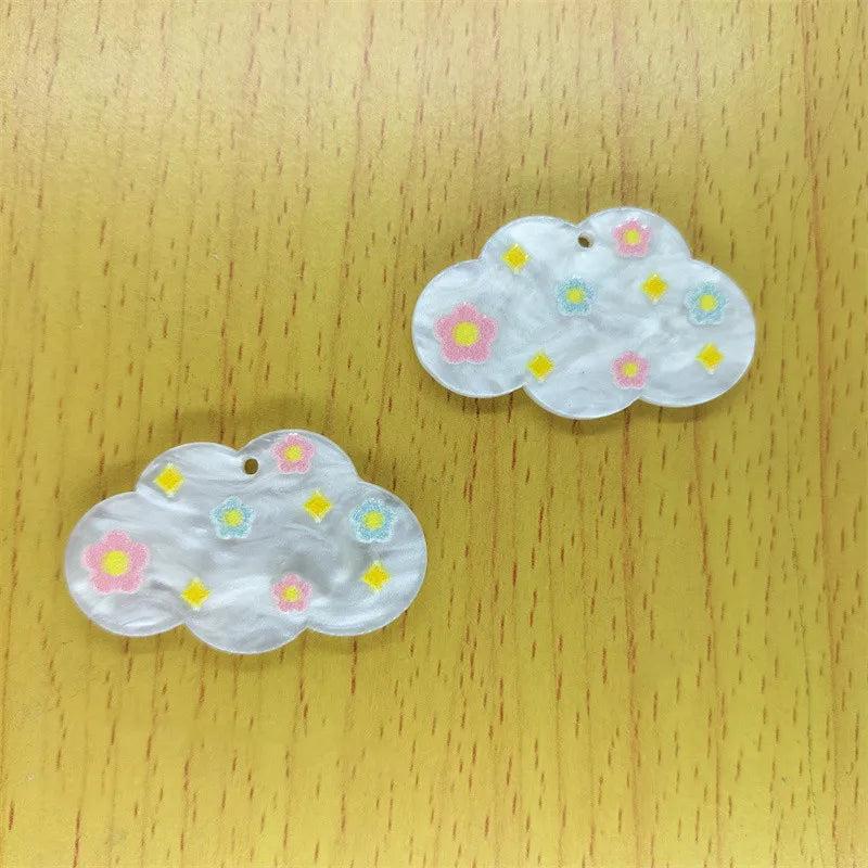 10pcs Acrylic Cloud Charms for Jewelry Making