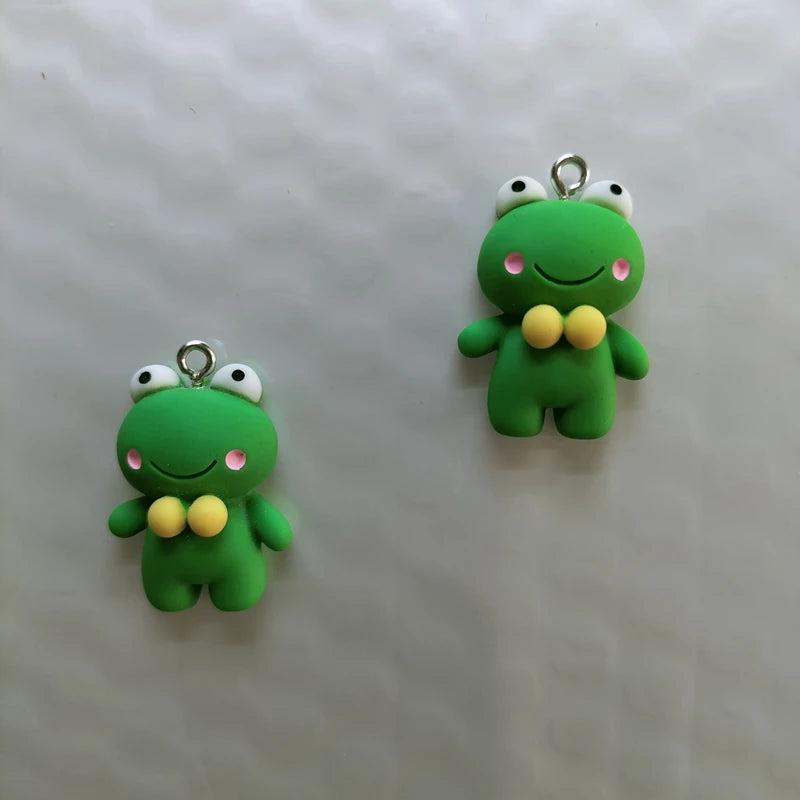 10pcs Resin Frog Charm for Jewelry Making DIY Earring Pendant Bracelet Necklace
