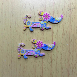 10pcs Cartoon Puppy Charms for Jewelry Acrylic Animal Dog Print Flower Bracelet