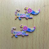 10pcs Cartoon Puppy Charms for Jewelry Acrylic Animal Dog Print Flower Bracelet