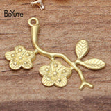 BoYuTe 29MM Stamping Flower Branch Pendant Charms 50 PCS DIY Jewelry Materials