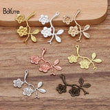BoYuTe 29MM Stamping Flower Branch Pendant Charms 50 PCS DIY Jewelry Materials