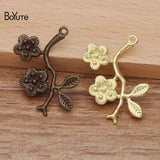 BoYuTe 29MM Stamping Flower Branch Pendant Charms 50 PCS DIY Jewelry Materials