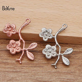 BoYuTe 29MM Stamping Flower Branch Pendant Charms 50 PCS DIY Jewelry Materials