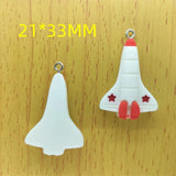 10pcs Resin Space Shuttle Airplane Charm Pendant DIY Jewelry Accessories