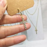 6pcs Cross Rhinestone Coin Zinc Alloy jewelry DIY
